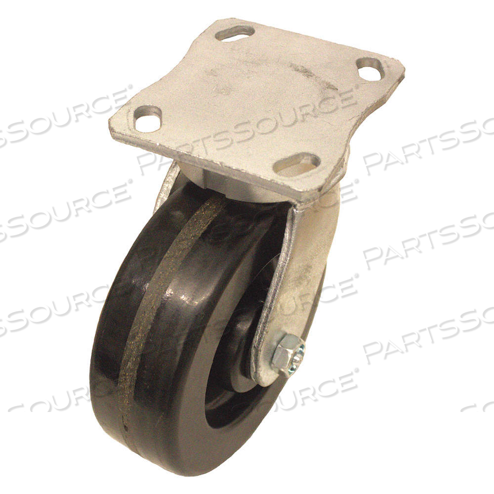 KINGPINLESS PLATE CASTER, 3 1/4 IN WHEEL DIA., 700 LB, 4 1/4 IN MOUNTING HT, HARD by Approved Vendor