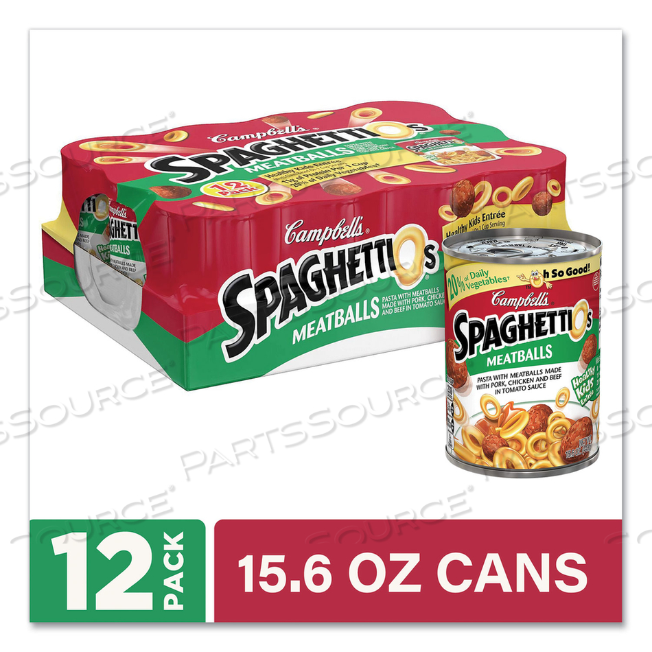 CANNED PASTA WITH MEATBALLS, 15.6 OZ CAN, 12/PACK 