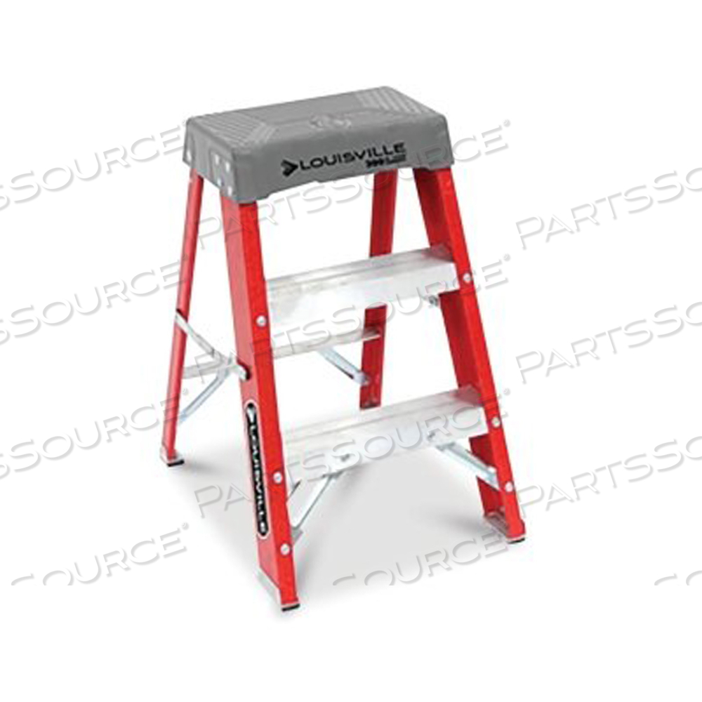 FS1500 SERIES FIBERGLASS STEP STOOL, 2 FT X 17 IN W, 300 LB CAPACITY by Louisville