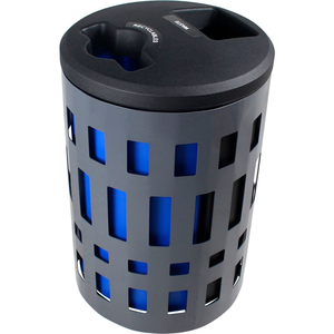 VANCOUVER OUTDOOR RECEPTACLE, RECYCLABLES/WASTE, 45 GALLON, GRAY/BLACK/BLUE by Busch Systems International Inc VANCOUVER OUTDOOR RECEPTACLE, RECYCLABLES/WASTE, 45 GALLON, GRAY/BLACK/BLUE by Busch Systems International Inc