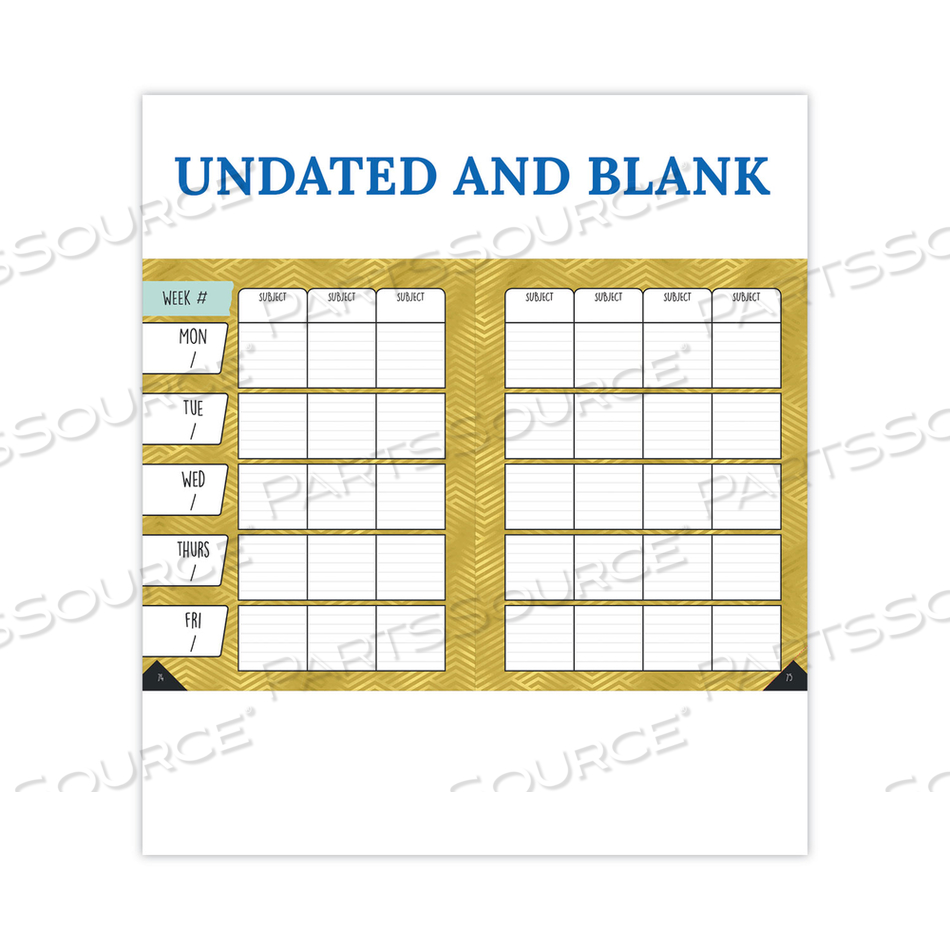 TEACHER PLANNER, WEEKLY/MONTHLY, TWO-PAGE SPREAD (SEVEN CLASSES), 11 X 8.5, MULTICOLOR COVER, 2022-2023 by Carson-Dellosa Publishing TEACHER PLANNER, WEEKLY/MONTHLY, TWO-PAGE SPREAD (SEVEN CLASSES), 11 X 8.5, MULTICOLOR COVER, 2022-2023 by Carson-Dellosa Publishing