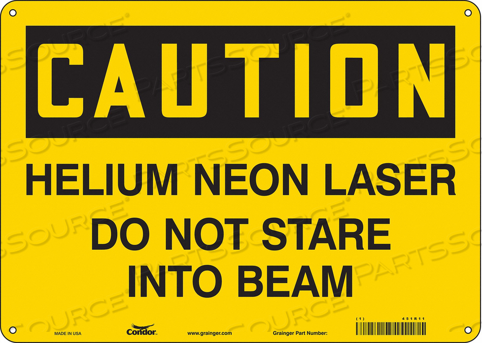 SAFETY SIGN, HORIZONTAL RECTANGLE, NUMBER OF PRINTED SIDES 1, ENGLISH, SIGN FORMAT TRADITIONAL OSHA, SIGN LEGEND HELIUM NEON LASER DO NOT ST by Condor SAFETY SIGN, HORIZONTAL RECTANGLE, NUMBER OF PRINTED SIDES 1, ENGLISH, SIGN FORMAT TRADITIONAL OSHA, SIGN LEGEND HELIUM NEON LASER DO NOT ST by Condor