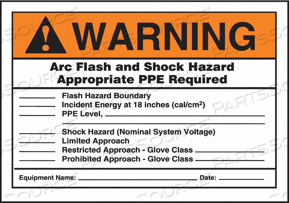 LABEL ARC FLASH 7X10 WARNING ARC FLASH by Accuform Manufacturing, Inc.