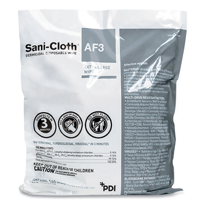 SANI-CLOTH AF3 GERMICIDAL DISPOSABLE WIPE REFILL, EXTRA-LARGE, 7.5 X 15, UNSCENTED, WHITE, 160 WIPES/BAG, 2 BAGS/CARTON by Sani Professional