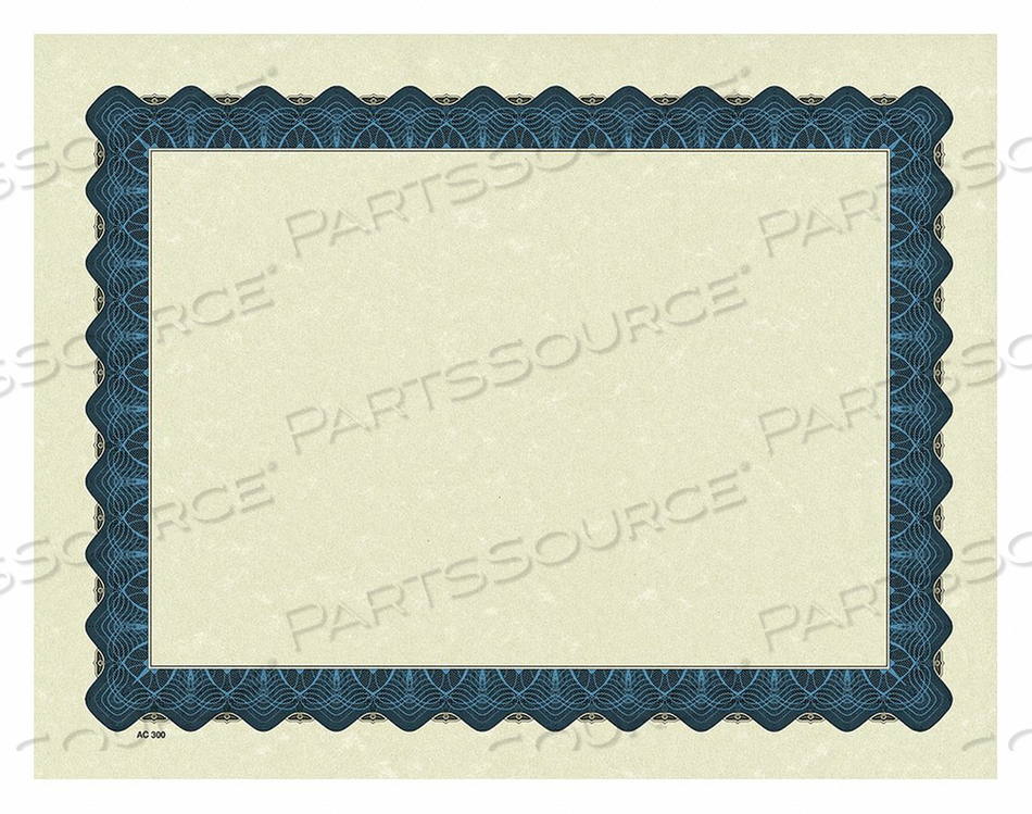 CERTIFICATE BLUE METALLIC BORDER PK100 by Great Papers