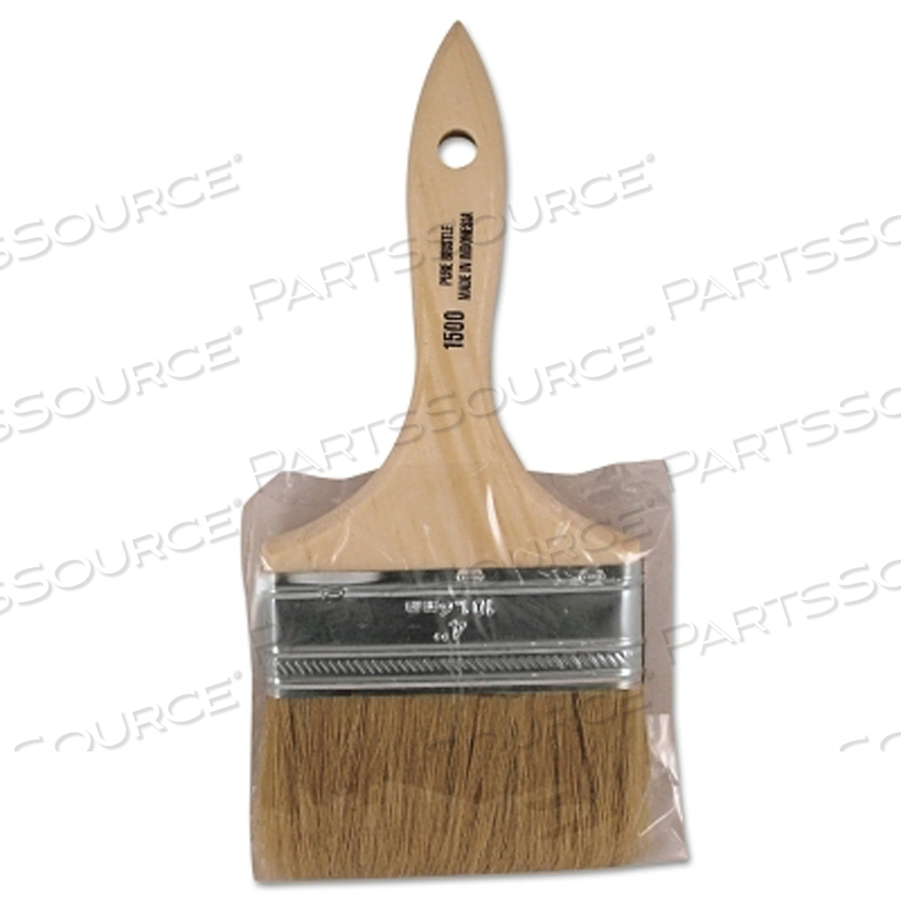 WHITE CHINESE BRISTLE PAINT BRUSH, 11/16 IN THICK, 4 IN WIDE, WHITE CHINESE BRISTELS, WOOD HANDLE by Linzer Products WHITE CHINESE BRISTLE PAINT BRUSH, 11/16 IN THICK, 4 IN WIDE, WHITE CHINESE BRISTELS, WOOD HANDLE by Linzer Products