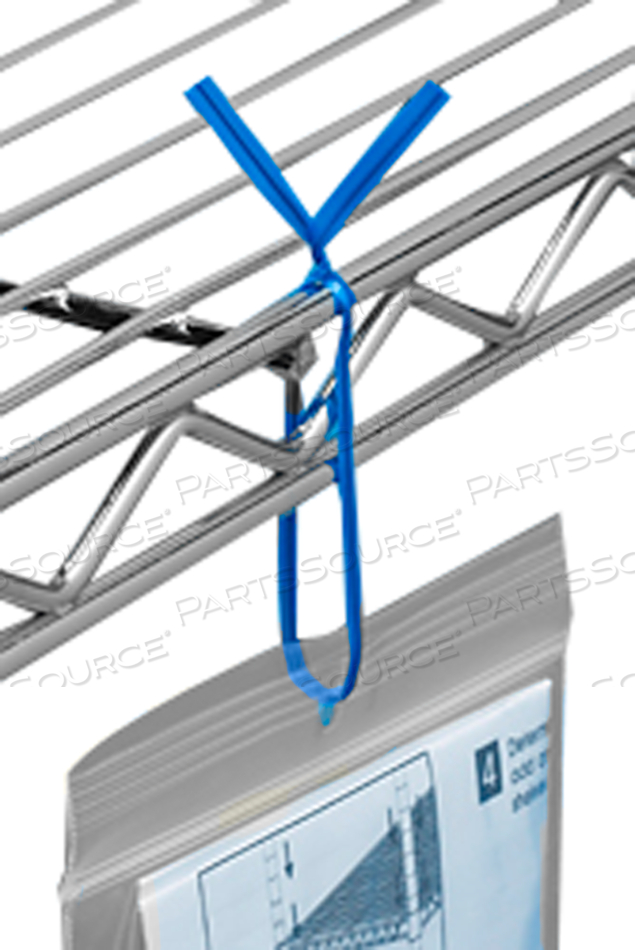 8" BLUE PLASTIC PRE-CUT TWIST TIES CARTON by Uline