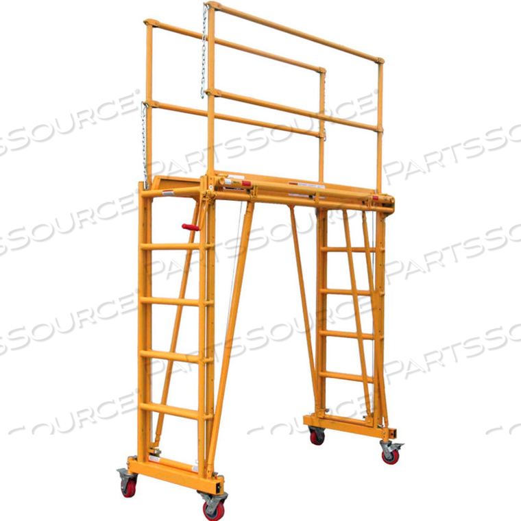 TELE-TOWER ADJUSTABLE WORK PLATFORM, 80"L X 38"W X 118"H 