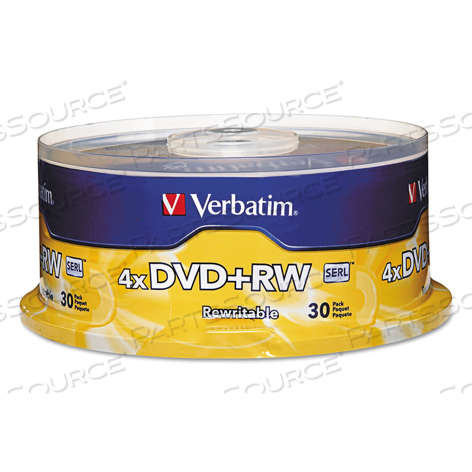 DVD+RW REWRITABLE DISC, 4.7 GB, 4X, SPINDLE, SILVER by Verbatim