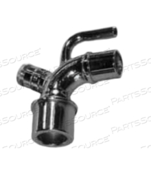 ADAPTER, MASK ELBOW, CPAP W/ADJ POP-OFF, 15MMM X 22MMM/15MMF X 1/4" O2 INLET, CHROME BRASS by Anesthesia Associates