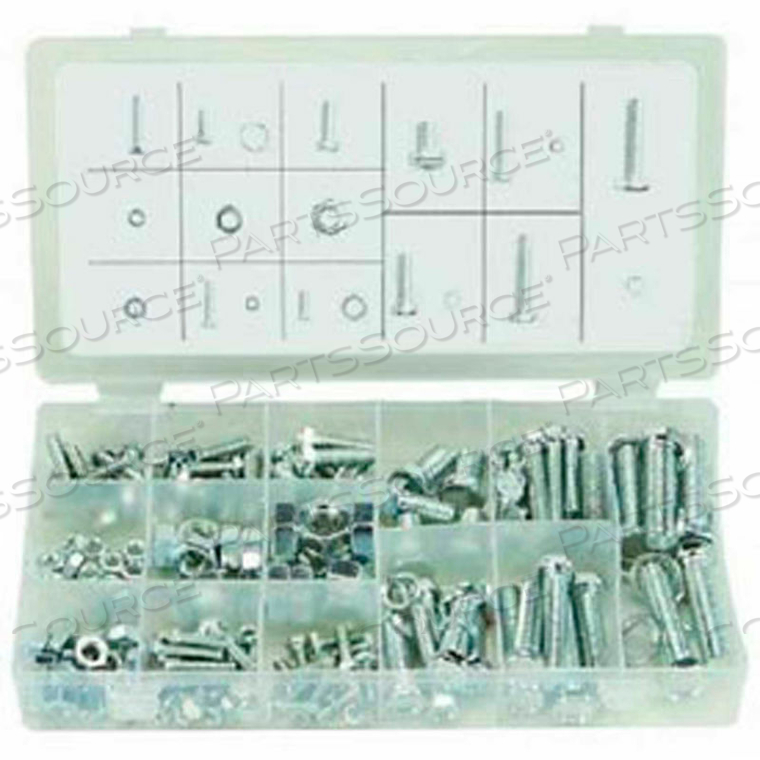 METRIC J.I.S. HEX FLANGE BOLTS & NUTS, LARGE DRAWER ASSORTMENT, 24 ITEMS, 229 PIECES 