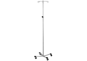 IV STAND 2 HOOK W/TRU LOC MECHANISM W/4 LEG FLAT BAND STAINLESS STEEL BASE by Blickman