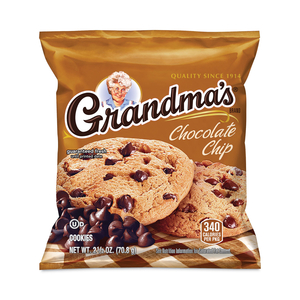 HOMESTYLE CHOCOLATE CHIP COOKIES, 2.5 OZ PACK, 2 COOKIES/PACK, 60 PACKS/CARTON by Grandma's