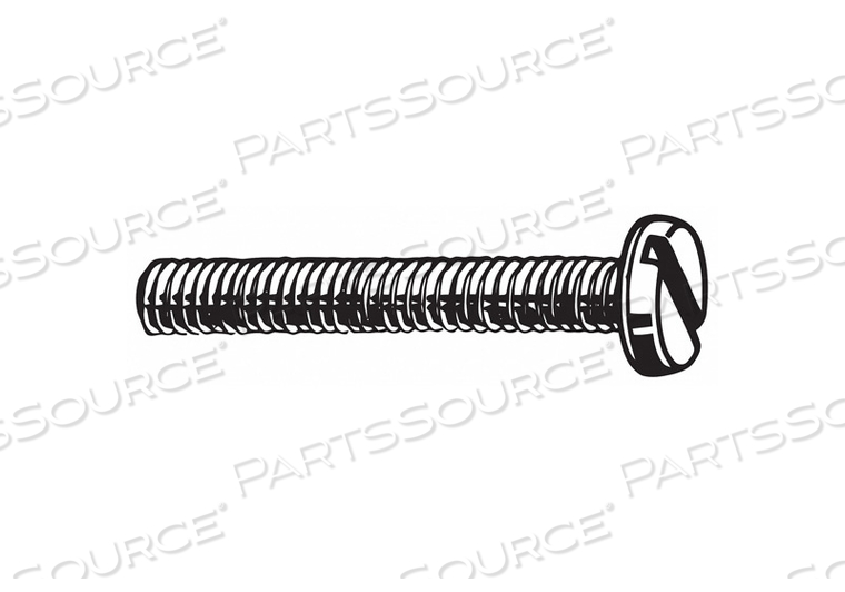 MACHINE SCREW, M6 THREAD SIZE, 25 MM LG, 18-8 STAINLESS STEEL, PLAIN, PAN, SLOTTED, METRIC by Fabory