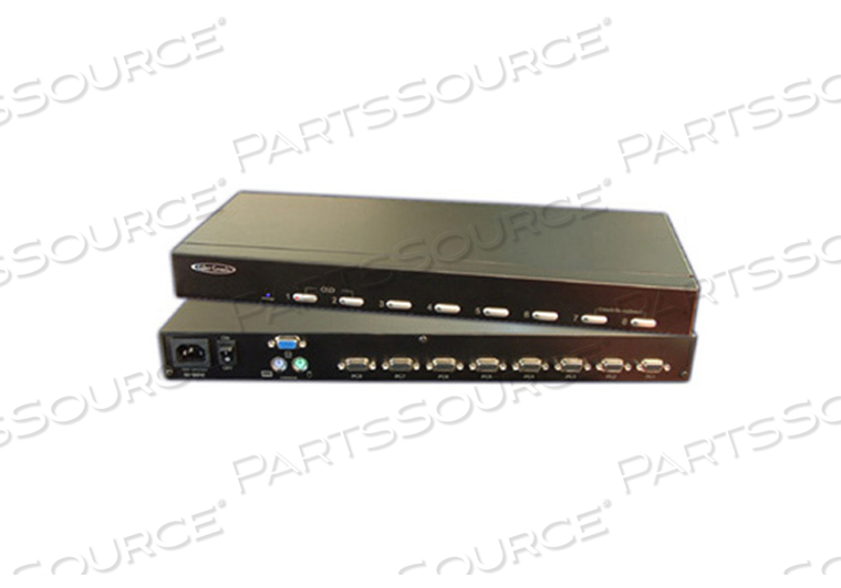 KVM SWITCH, 8 CHANNELS, BUILT-IN POWER SUPPLY 