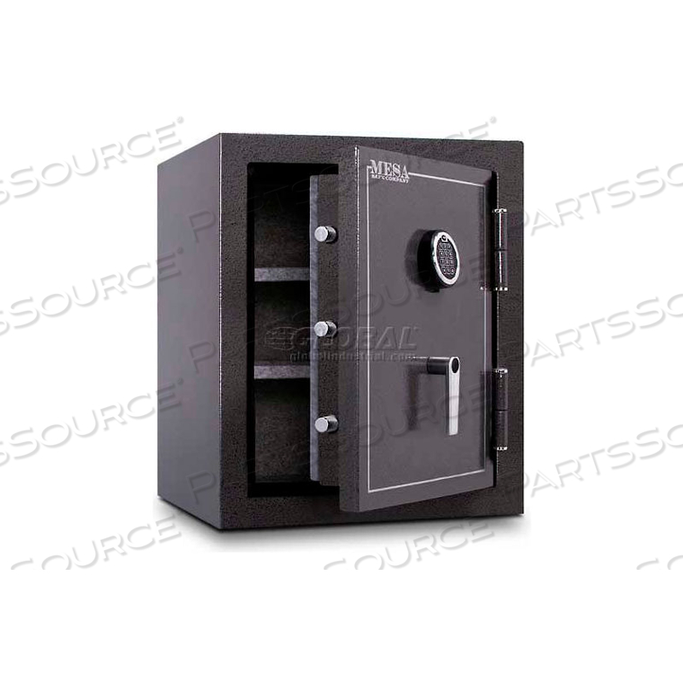 BURGLARY & FIRE SAFE CABINET 2 HR FIRE RATING DIGITAL LOCK22"W X 22"D X 26-1/2"H by MESA Safe Co. BURGLARY & FIRE SAFE CABINET 2 HR FIRE RATING DIGITAL LOCK22"W X 22"D X 26-1/2"H by MESA Safe Co.
