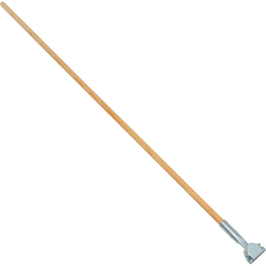 60" CLIP-ON LACQUERED WOOD DUST MOP HANDLE W/ 180 ZINC PLATED SWIVEL HEAD by Unisan