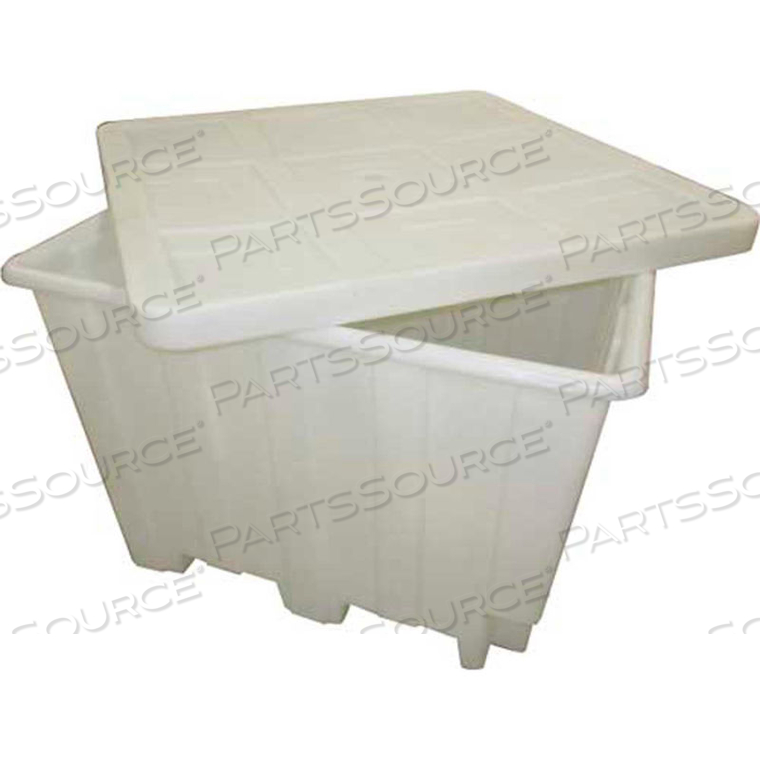 ROMOTECH PLASTIC GAYLORD PALLET CONTAINER WITH LID 50"L X 50"W X 36-1/2"H, NATURAL by Rotational Molding Technologies Inc. ROMOTECH PLASTIC GAYLORD PALLET CONTAINER WITH LID 50"L X 50"W X 36-1/2"H, NATURAL by Rotational Molding Technologies Inc.
