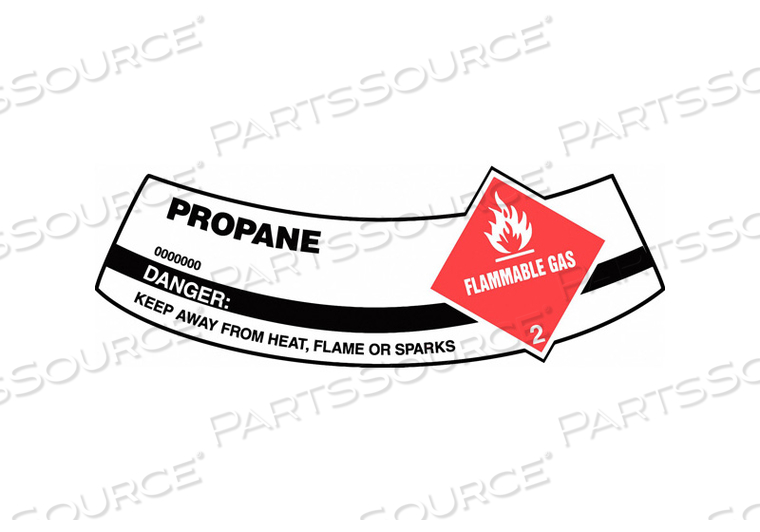 CYLINDER LABEL VINYL 5-1/4 X2 IN PROPANE by Accuform Manufacturing, Inc.