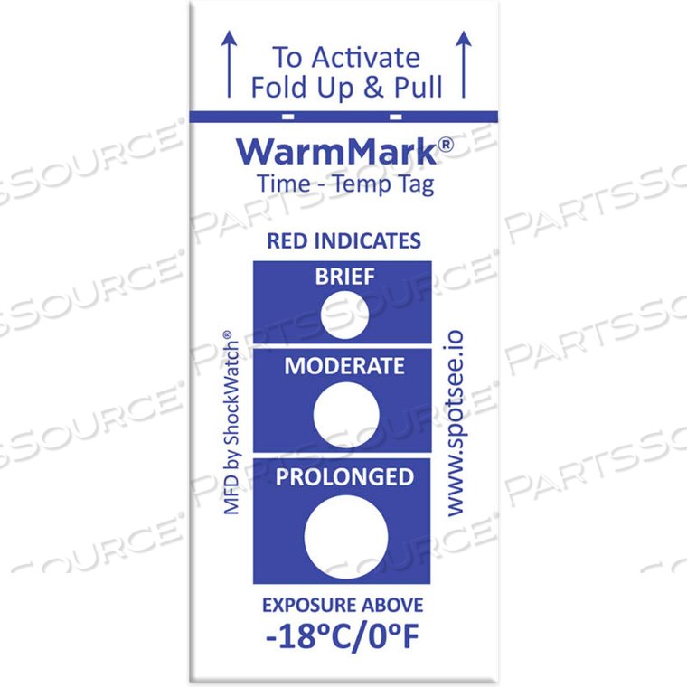 TEMPERATURE INDICATOR LABEL HEAT PK100 by Shockwatch Inc