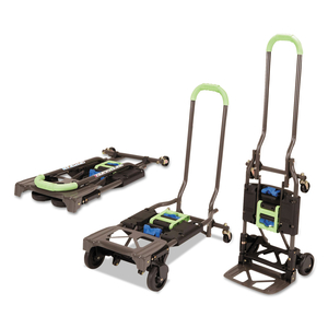 2-IN-1 MULTI-POSITION HAND TRUCK AND CART, 300 LBS, 16.63 X 12.75 X 49.25, BLUE/GREEN by Cosco