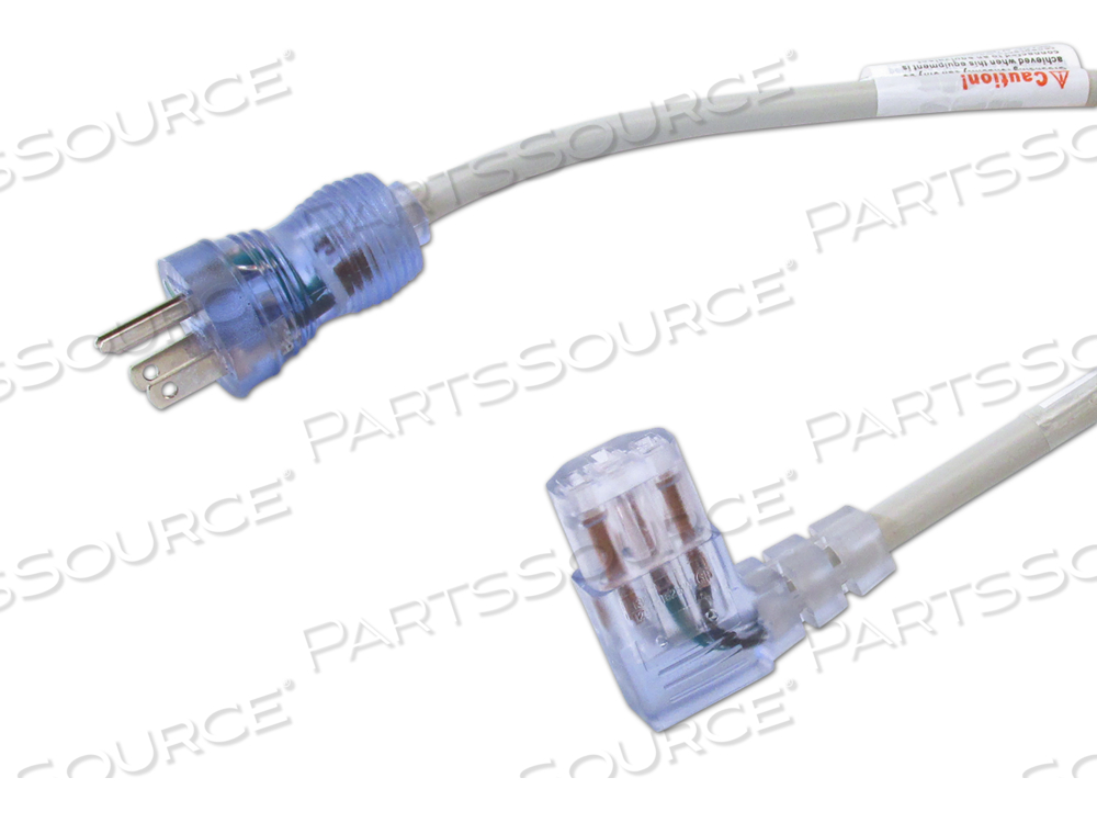 RPI 8FT GRAY 125VAC 13A LEFT ANGLE HOSPITAL GRADE POWER CORD 