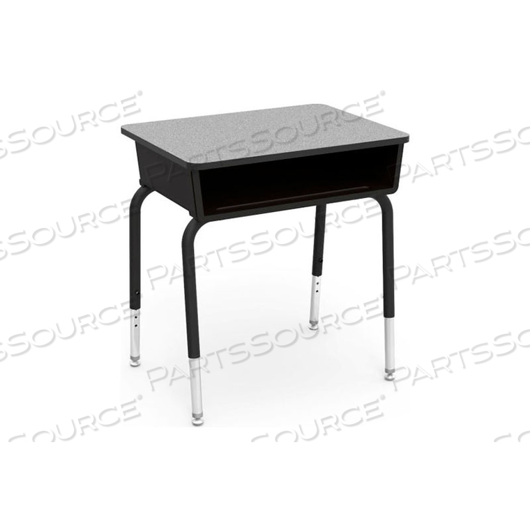 785 OPEN FRONT DESK - GRAY LAMINATE TOP/BLACK BOOK BOX & FRAME by Virco Inc