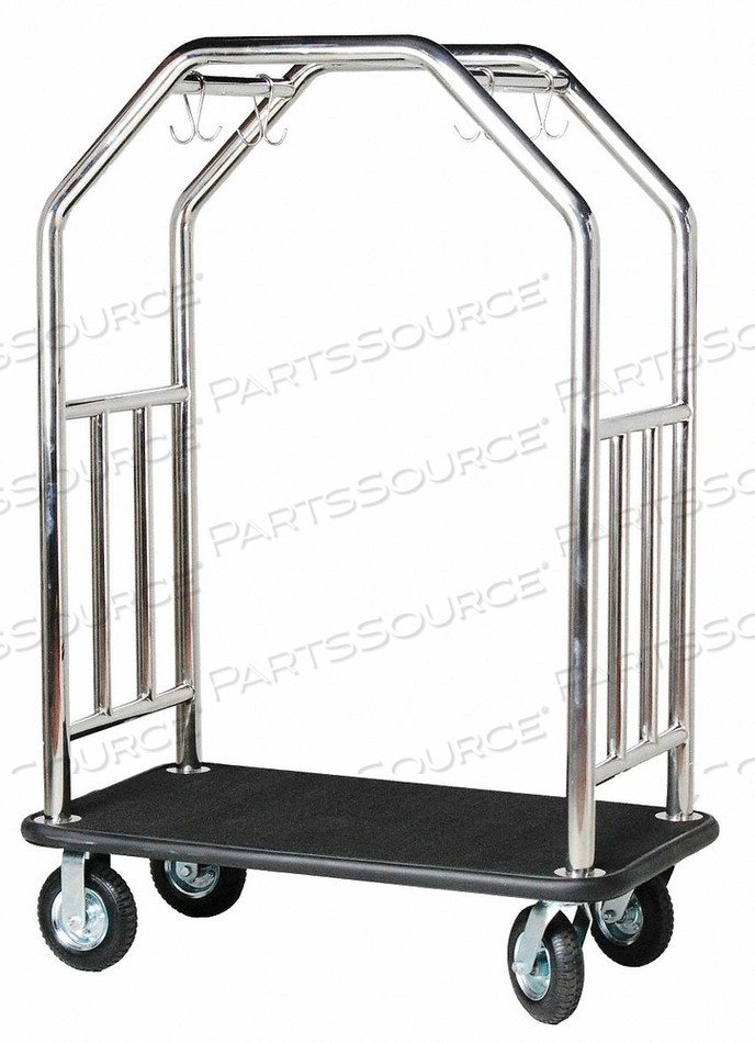 ESTATE BELLMAN CART, CURVED UPRIGHTS, BLACK CARPET by Hospitality 1 Source