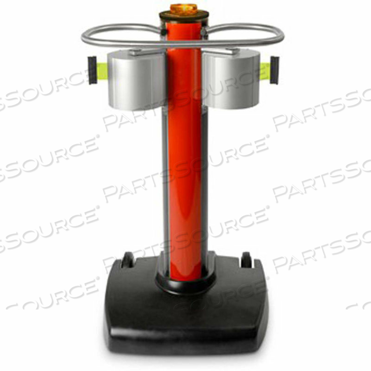 JETTRAC DUAL RETRACTABLE BELT BARRIER, 41" RED POST, 65' NEON YLW BELT/STANDARD HOOK by Lavi