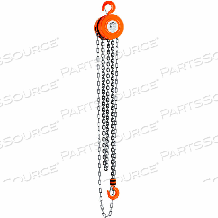 SERIES 622 HAND CHAIN HOIST, 1 TON CAPACITY, 10FT. LIFT by Columbus McKinnon