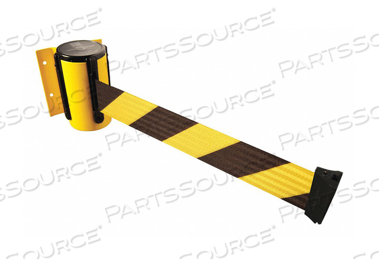 SAFETY CROWD CONTROL, RETRACTABLE WALL MOUNT BARRIER, YELLOW 13' BLACK/YELLOW BELT by Tensabarrier SAFETY CROWD CONTROL, RETRACTABLE WALL MOUNT BARRIER, YELLOW 13' BLACK/YELLOW BELT by Tensabarrier