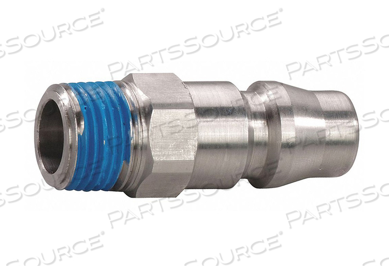 QUICK CONNECT HOSE COUPLING, GLOBAL STYLE HIGH FLOW, 304 STAINLESS STEEL, PLUG, MALE, NPT, COUPLING SIZE 1/2 IN by Speedaire QUICK CONNECT HOSE COUPLING, GLOBAL STYLE HIGH FLOW, 304 STAINLESS STEEL, PLUG, MALE, NPT, COUPLING SIZE 1/2 IN by Speedaire