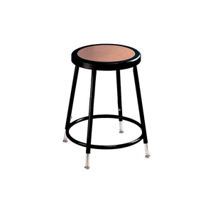 INTERION« STEEL SHOP STOOL WITH HARDBOARD SEAT - ADJUSTABLE HEIGHT 19"-27" - BLACK - PACK OF 2 by National Public Seating