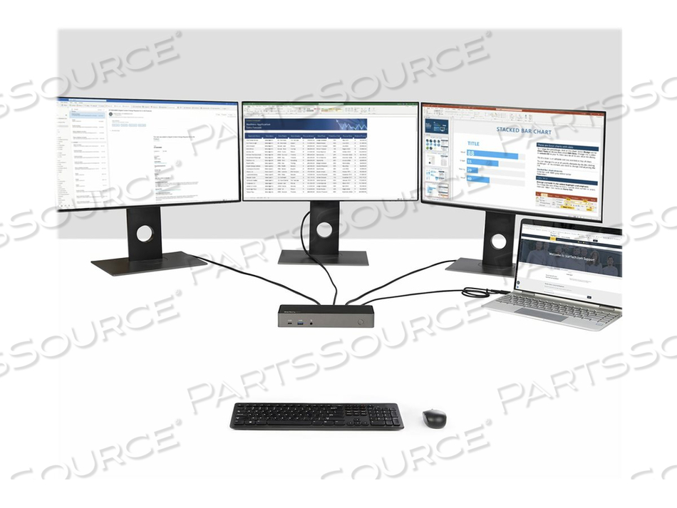 USB-C & USB-A DOCK, HYBRID UNIVERSAL TRIPLE MONITOR LAPTOP DOCKING STATION W/ DISPLAYPORT & HDMI 4K 60HZ, 85W POWER DELIVERY, 6X USB HUB, ET by StarTech.com Ltd.