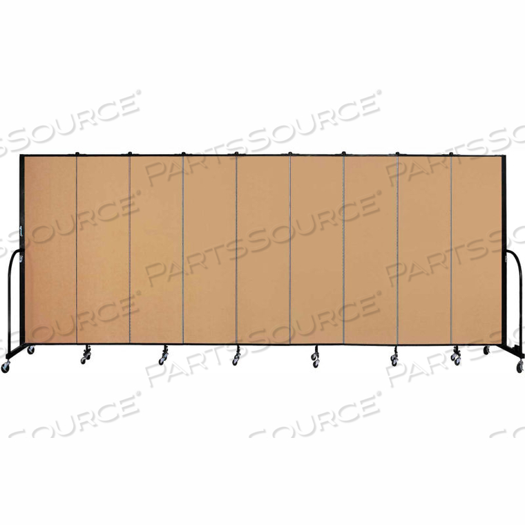 9 PANEL PORTABLE ROOM DIVIDER, 6'8"H X 16'9"L, FABRIC COLOR: SAND 