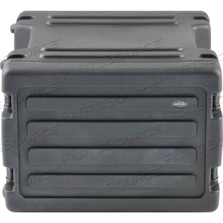 CASES 8U - ROTO ROLLING RACK BLACK, KEYED LOCK, WATER RESISTANT 