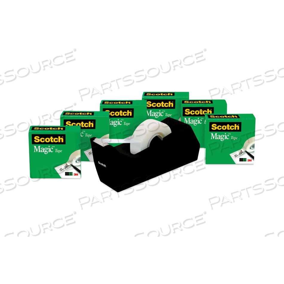 MAGIC TAPE DESKTOP DISPENSER VALUE PACK, 1" CORE, 0.75" X 83.33 FT, CLEAR by 3M Consumer MAGIC TAPE DESKTOP DISPENSER VALUE PACK, 1" CORE, 0.75" X 83.33 FT, CLEAR by 3M Consumer