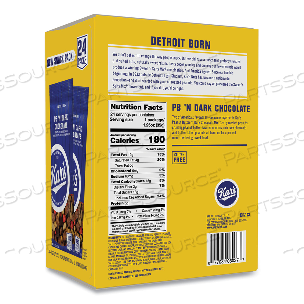 TRAIL MIX, DARK CHOCOLATE/PEANUT BUTTER, 1.25 OZ PACKET by Kar's