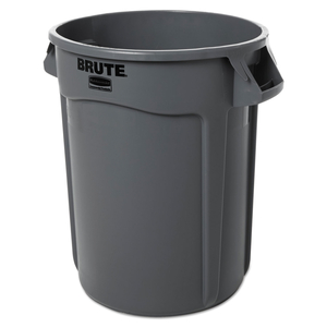 VENTED ROUND BRUTE CONTAINER, 32 GAL, PLASTIC, GRAY by Rubbermaid Medical Division