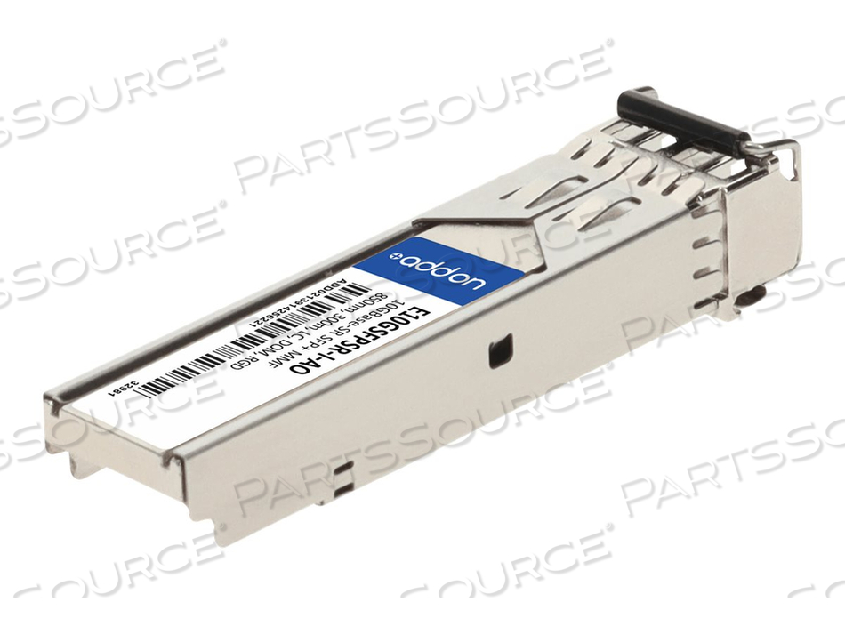 ADDON, SFP+ TRANSCEIVER MODULE (EQUIVALENT TO: INTEL E10GSFPSR-I), 10 GIGE, 10GBASE-SR, LC MULTI-MODE, UP TO 984 FT, 850 NM, TAA COMPLIANT by ADDON ADDON, SFP+ TRANSCEIVER MODULE (EQUIVALENT TO: INTEL E10GSFPSR-I), 10 GIGE, 10GBASE-SR, LC MULTI-MODE, UP TO 984 FT, 850 NM, TAA COMPLIANT by ADDON
