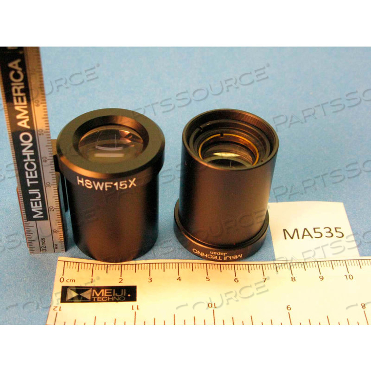SUPER WIDE FIELD HIGH EYEPOINT 15X EYEPIECES (PAIRED), FIELD NO. 16 by Meiji Techno SUPER WIDE FIELD HIGH EYEPOINT 15X EYEPIECES (PAIRED), FIELD NO. 16 by Meiji Techno