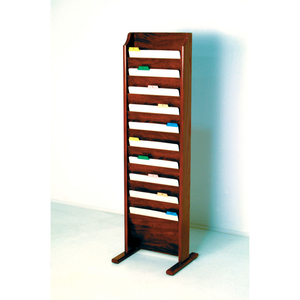 FREE STANDING 10 POCKET CHART HOLDER - MAHOGANY by Wooden Mallet