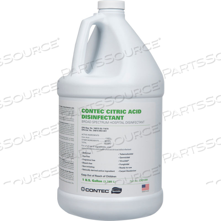 CITRIC ACID DISINFECTANT, GALLON BOTTLE by Contec CITRIC ACID DISINFECTANT, GALLON BOTTLE by Contec