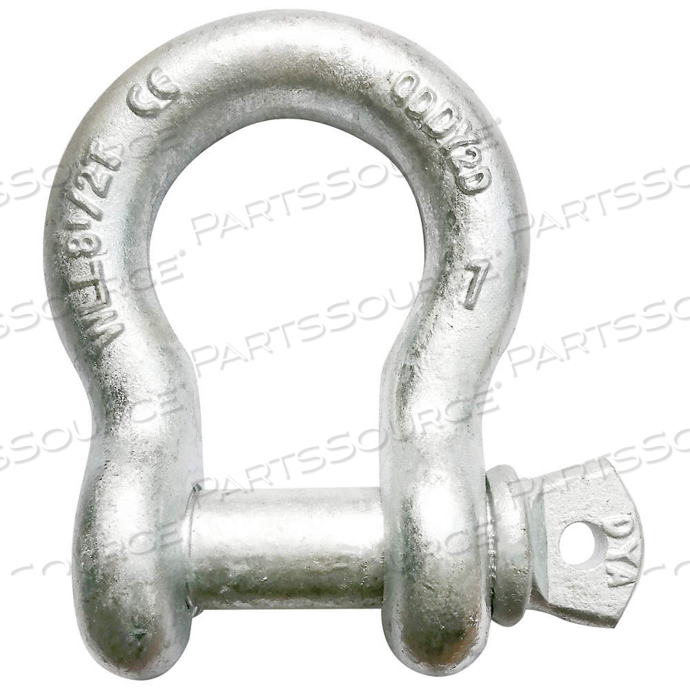 ANCHOR SHACKLE, ANCHOR SHACKLE, 17,000 LB WORKING LOAD LIMIT, CARBON STEEL, SILVER by Approved Vendor