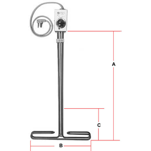 IMMERSION TANK HEATER, 1500W 120V 316 STAINLESS by Tempco