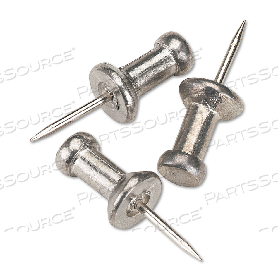 ALUMINUM HEAD PUSH PINS, ALUMINUM, SILVER, 0.38" by Gem Products