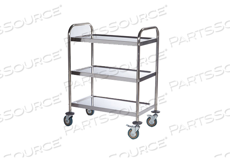 LIGHT DUTY CART, 200 LB, 3 SHELVES, STAINLESS STEEL, 29-1/2 IN X 15-3/4 IN X 35-7/16 IN by Health Care Logistics (HCL)