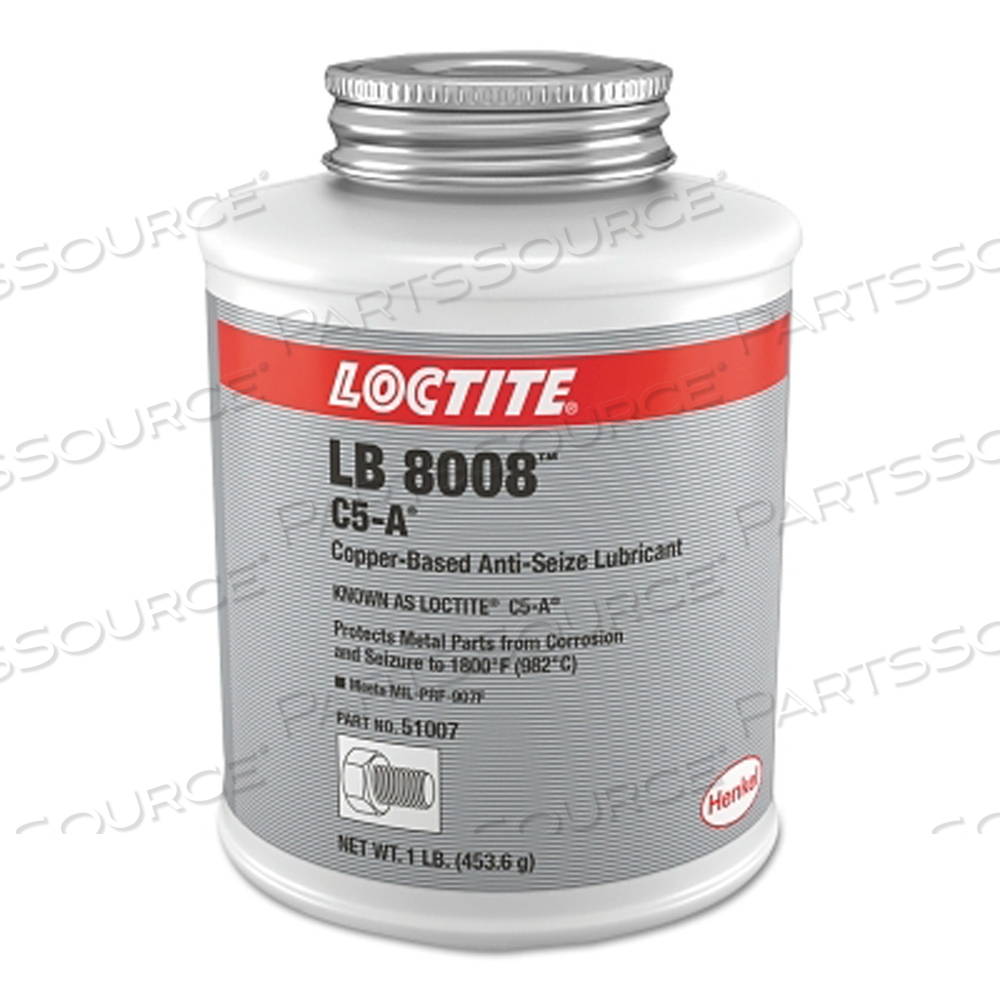 LB 8008 C5-A COPPER BASED ANTI-SEIZE LUBRICANT, 1 LB BRUSH TOP CAN by Loctite Brand LB 8008 C5-A COPPER BASED ANTI-SEIZE LUBRICANT, 1 LB BRUSH TOP CAN by Loctite Brand
