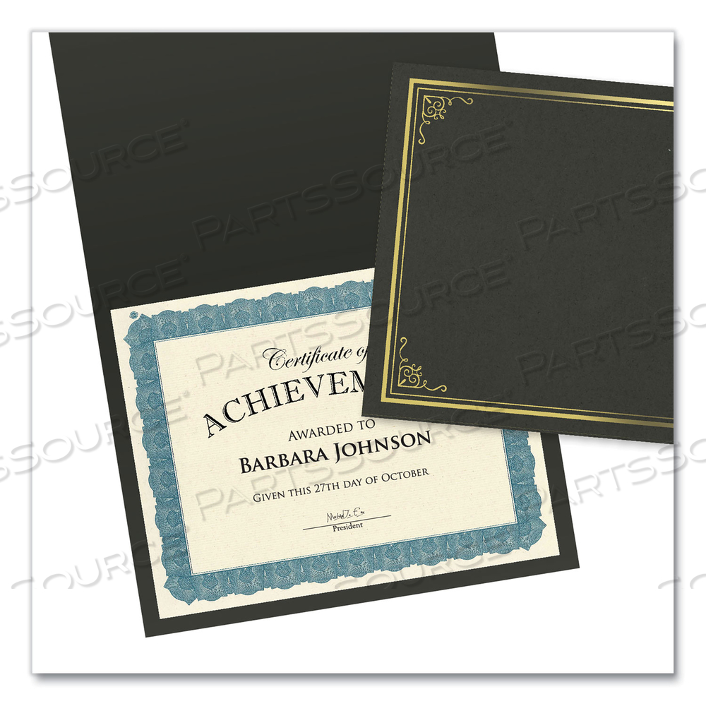 AWARD CERTIFICATES, 8.5 X 11, NATURAL WITH BLUE BRAIDED BORDER by Geographics