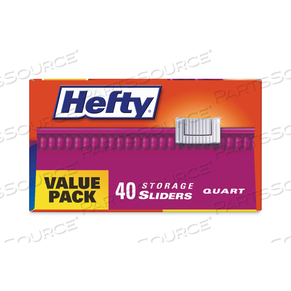 SLIDER BAGS, 1 GAL, 1.5 MIL, 10.56" X 11", CLEAR by Hefty